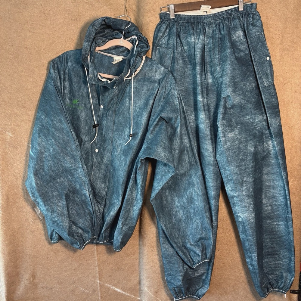 Frogg Toggs Breathable Rain Suit Mens‎ Sz M Blue Hooded Pockets